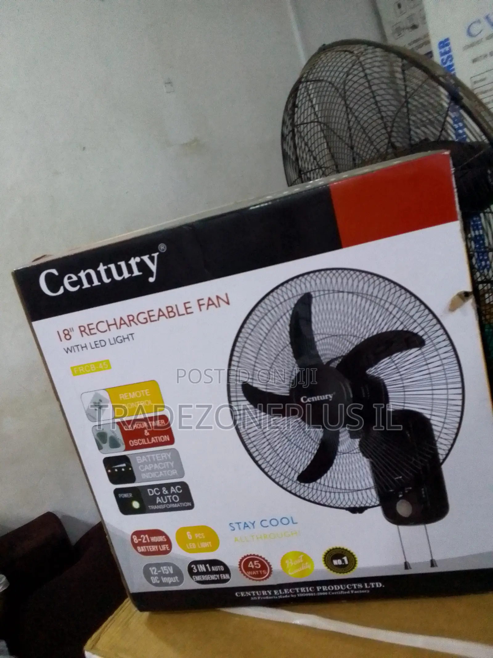 Century 45W Fan With Long Battery Backup