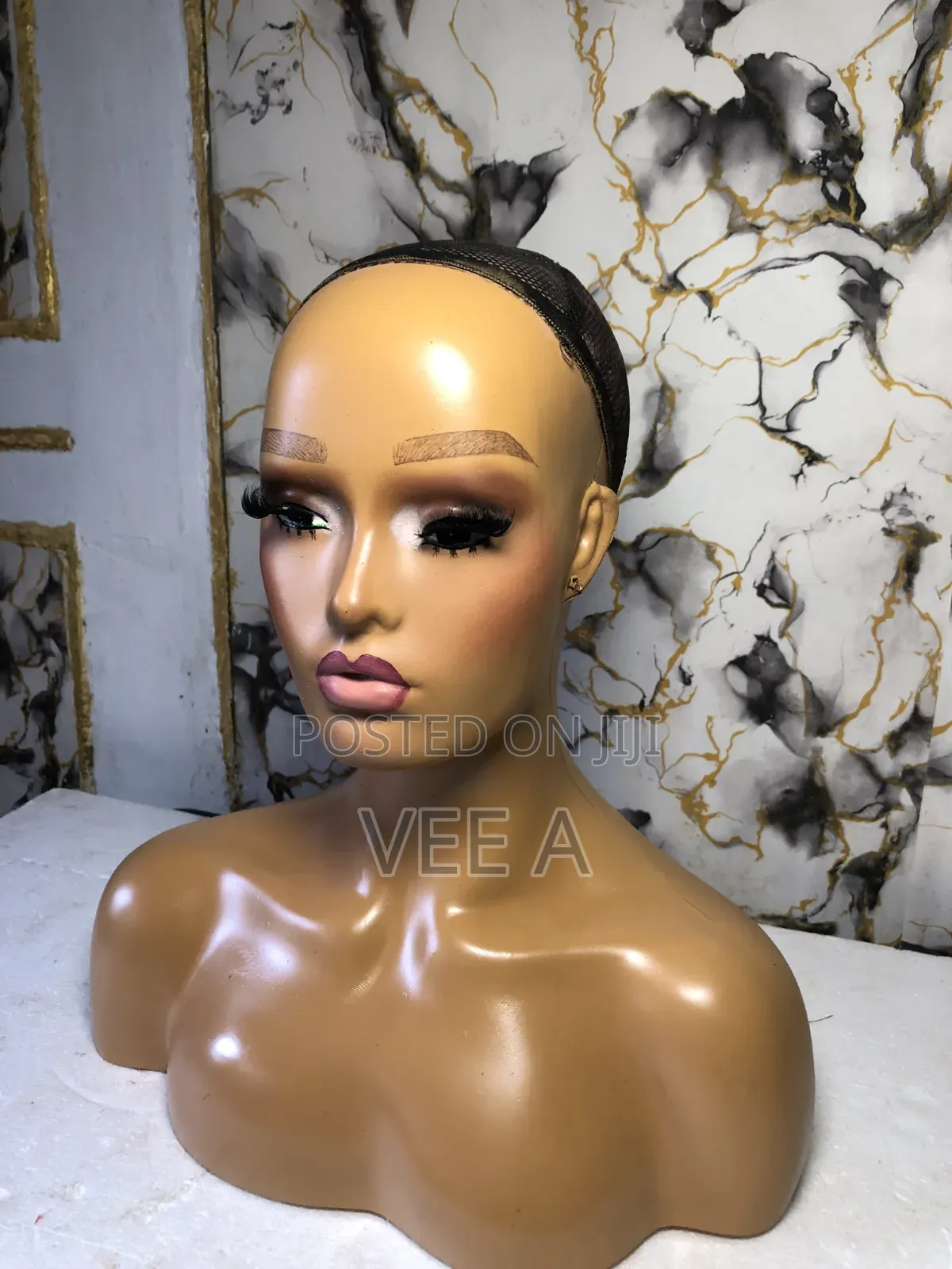 Glammed Mannequin With Shoulder+makeup for Wig/Glasses/Gele Displays