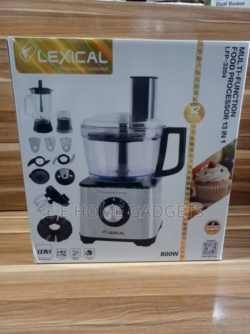 Lexical 800W Food Processor With 1.75L Juice 1.2L Blender Jars