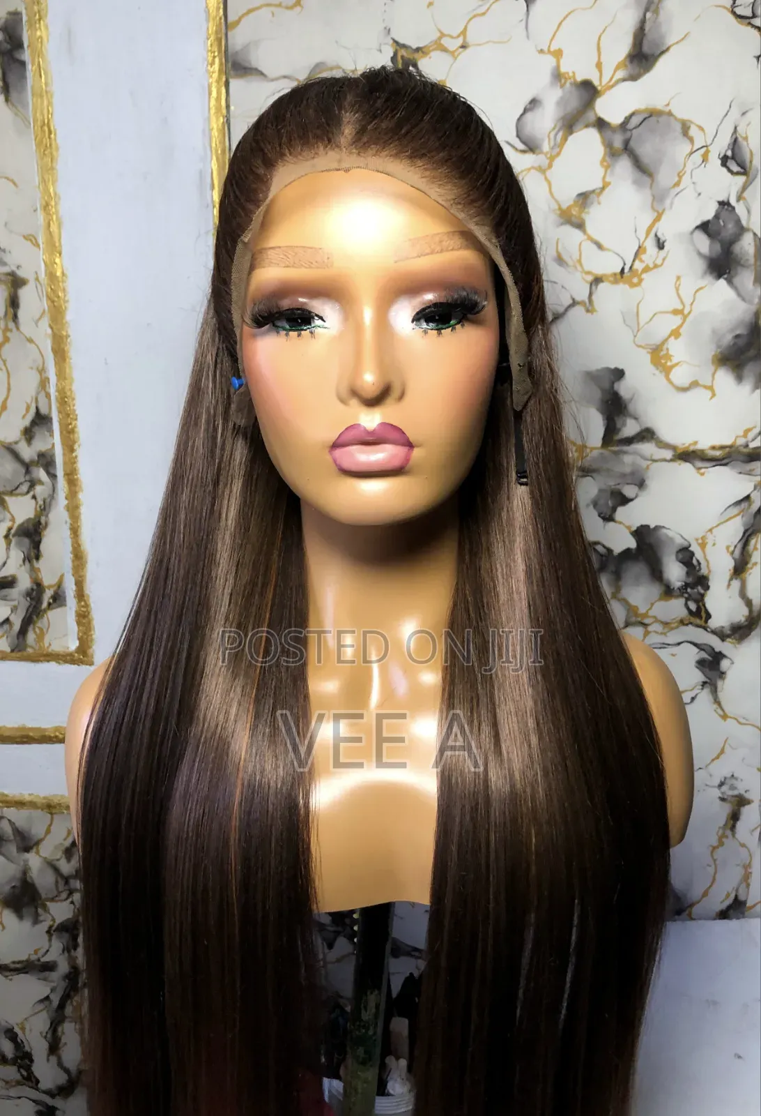 Tfrontal Chestnut Straight Wig With Lagos Hairline