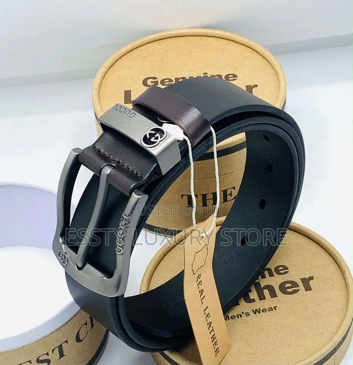 Pure Leather Gucci Waist Belt Dark Brown