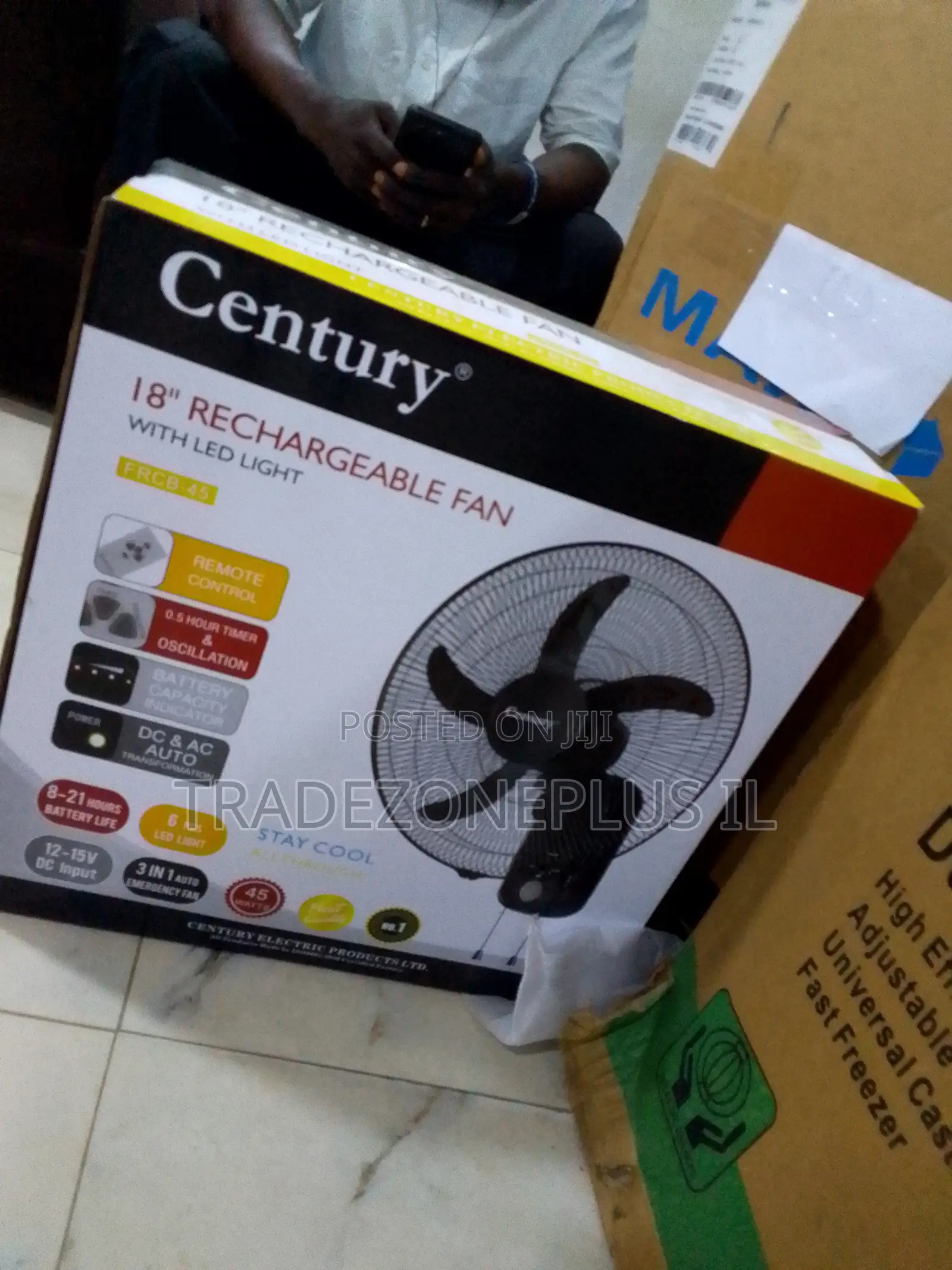 Century Rechargeable Fan With Power Backup