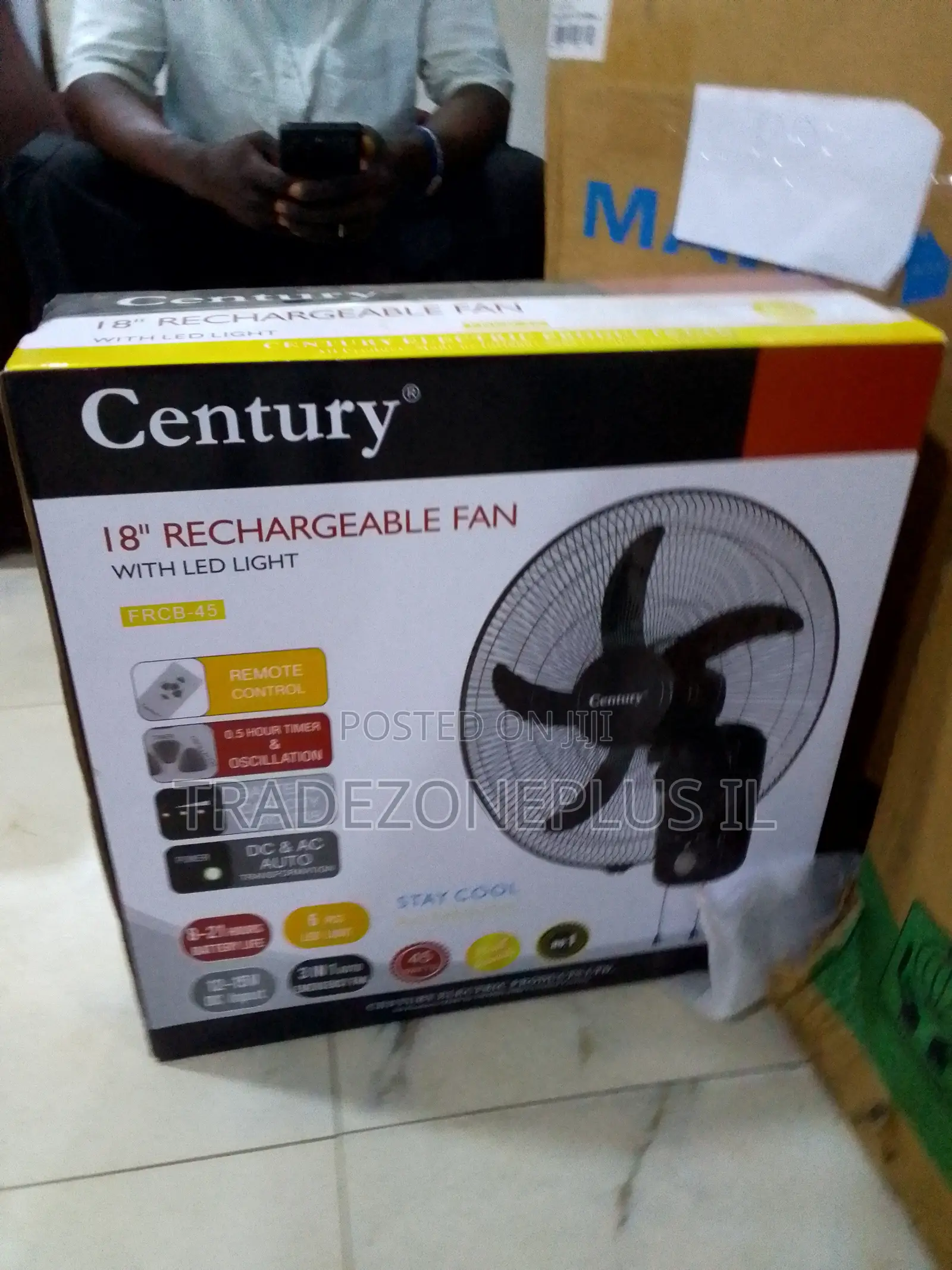 Century Rechargeable Fan With Power Backup