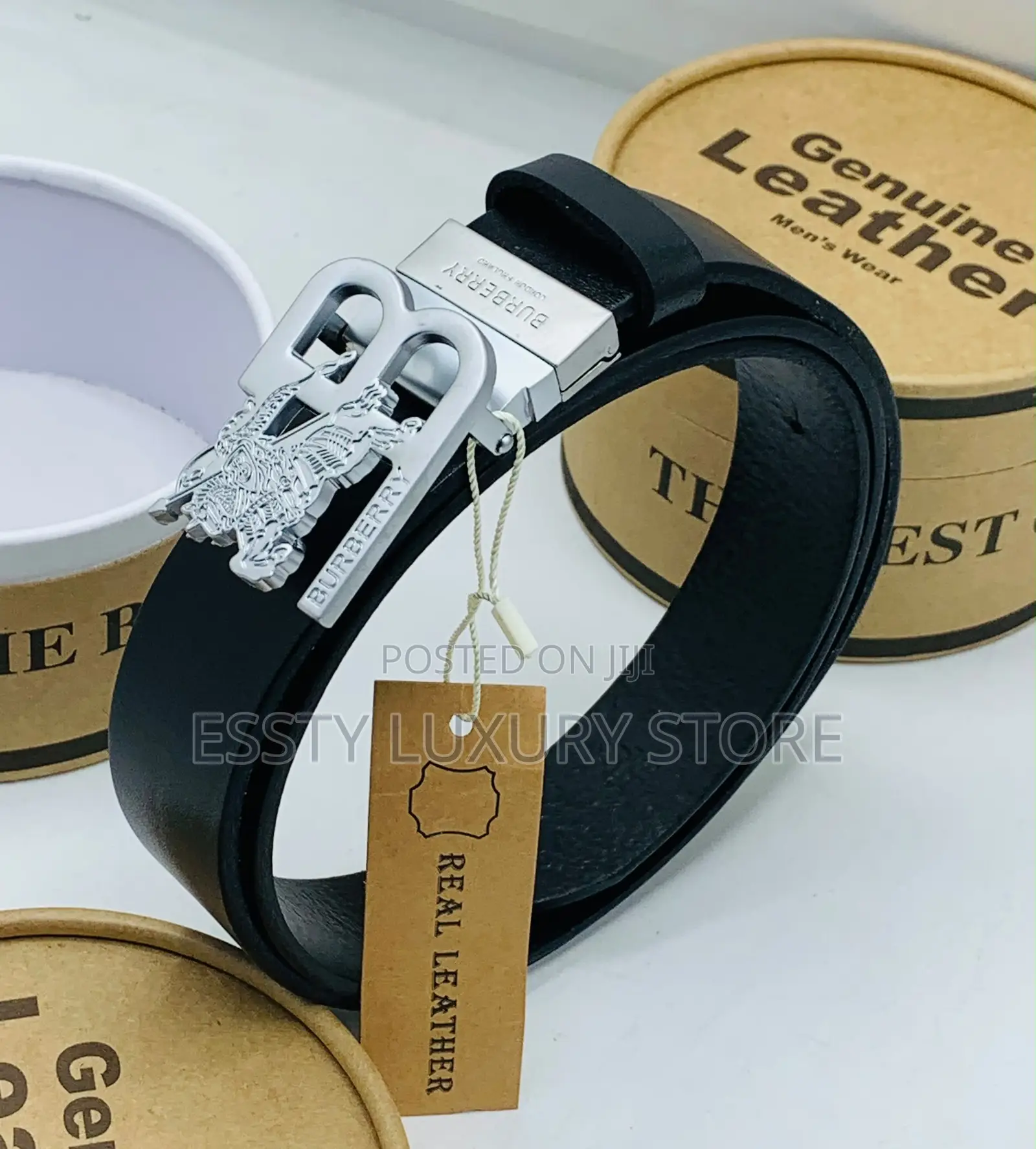Burberry Pure Leather Brown Leather Unisex Waist Belt