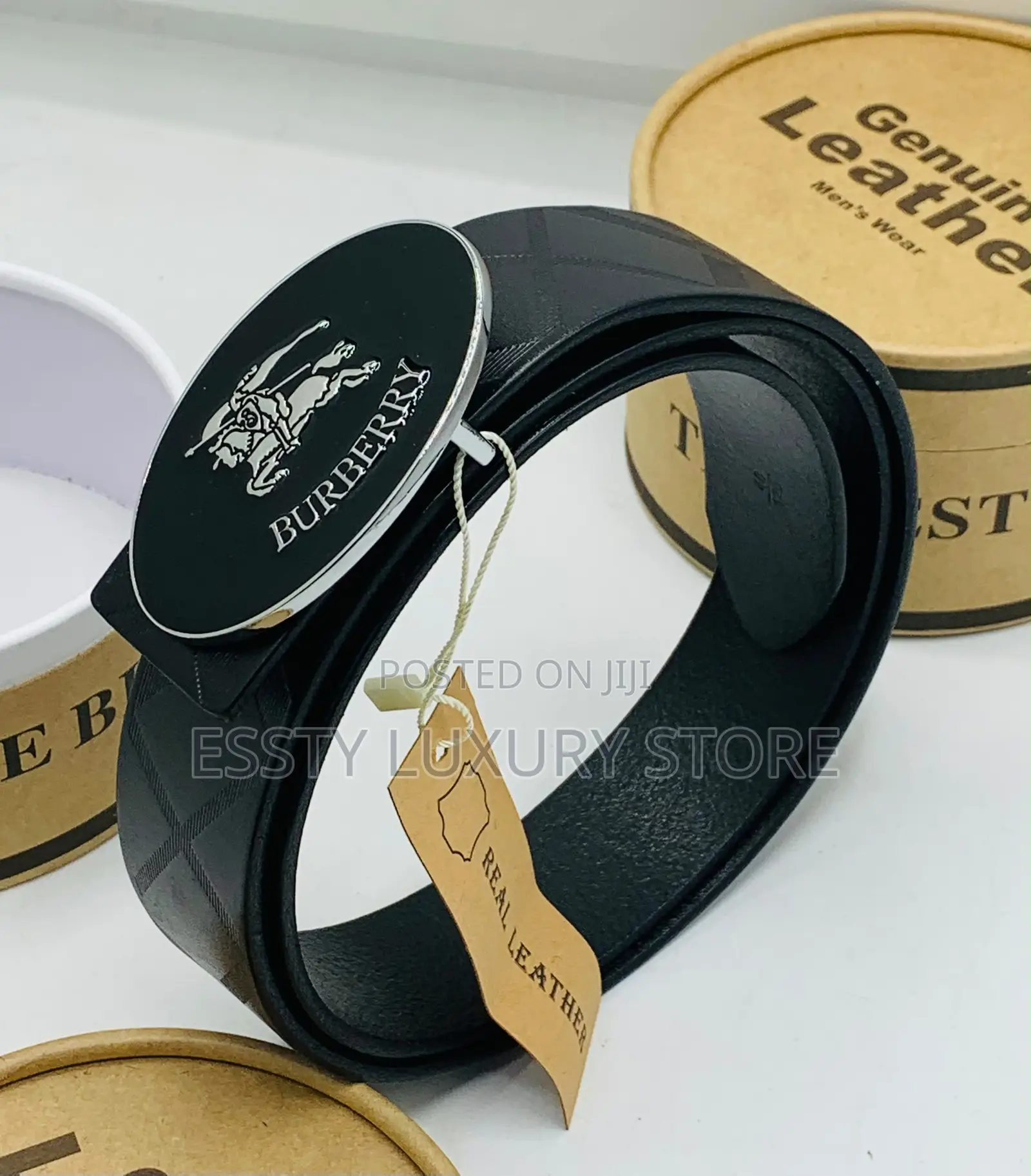 Burberry Pure Leather Brown Leather Unisex Waist Belt