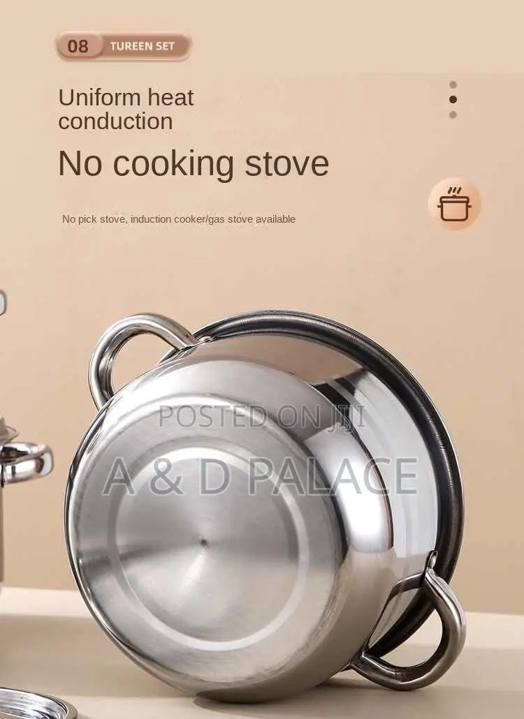 5in1 Household Large Capacity Quality Stainless Steel Soup Pot(18-26cm