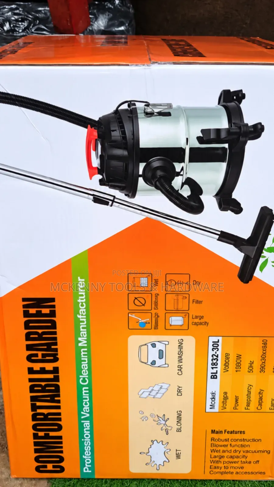 Comfortable Garden BJ1922-20L 1200W Wet Dry Vacuum Cleaner 3-in-1