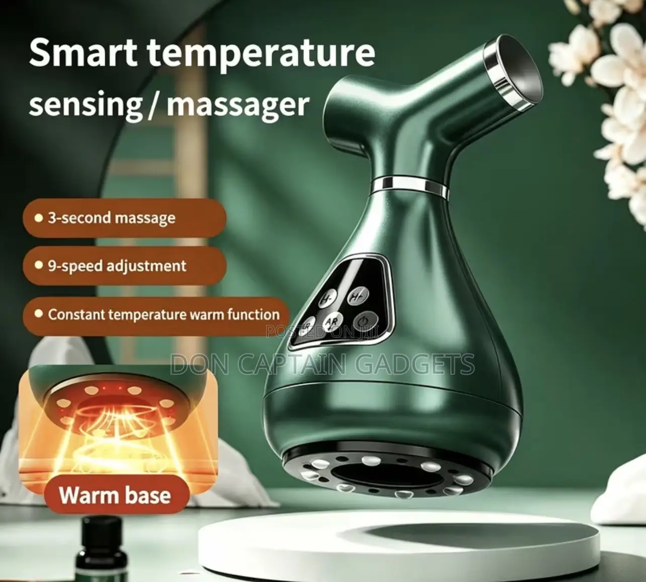 Electric Vacuum Massager, 9-Level Suction Red Light Heat Shoulder Neck