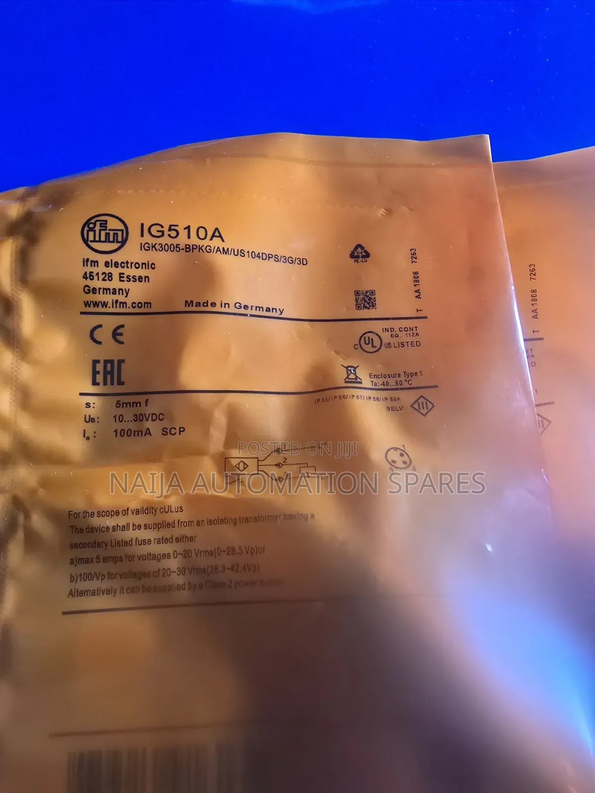 IFM | IG510A | Inductive Full-Metal Sensor -