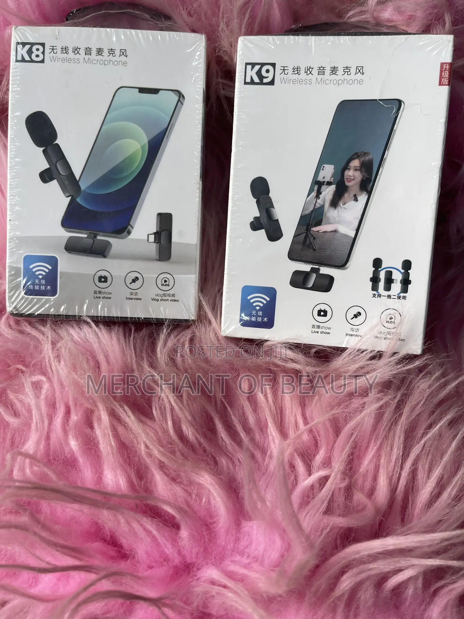 K8 K9 Wireless Lavalier Microphone for Phone Clear Audio for Vlogging