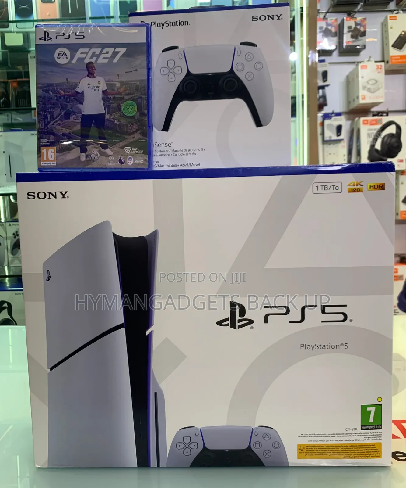Brand New PS 5 Slim,FC 27 CD , Extra Pad