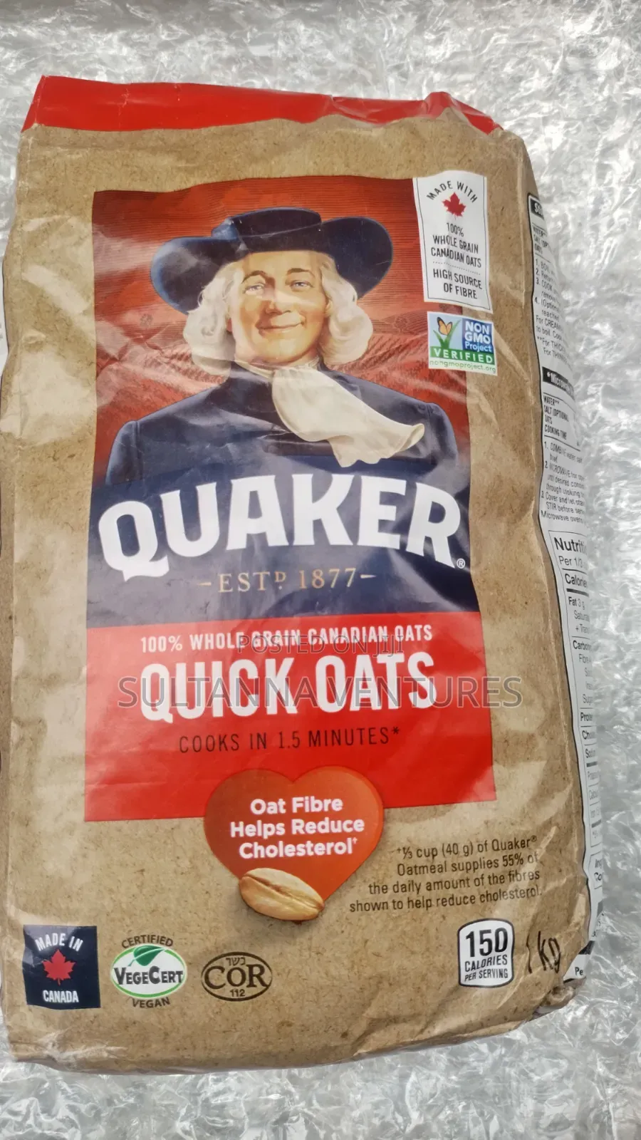 Quaker Oats Wholegrain Canadian Quick Cook Oats (1kg)