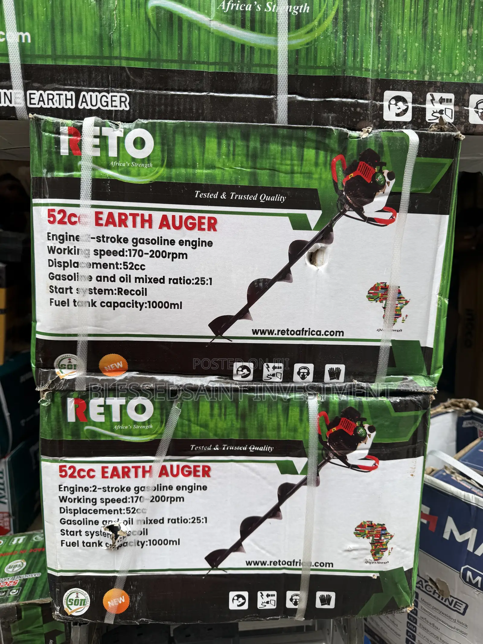 Reto Gasoline Earth Auger Machine 52cc