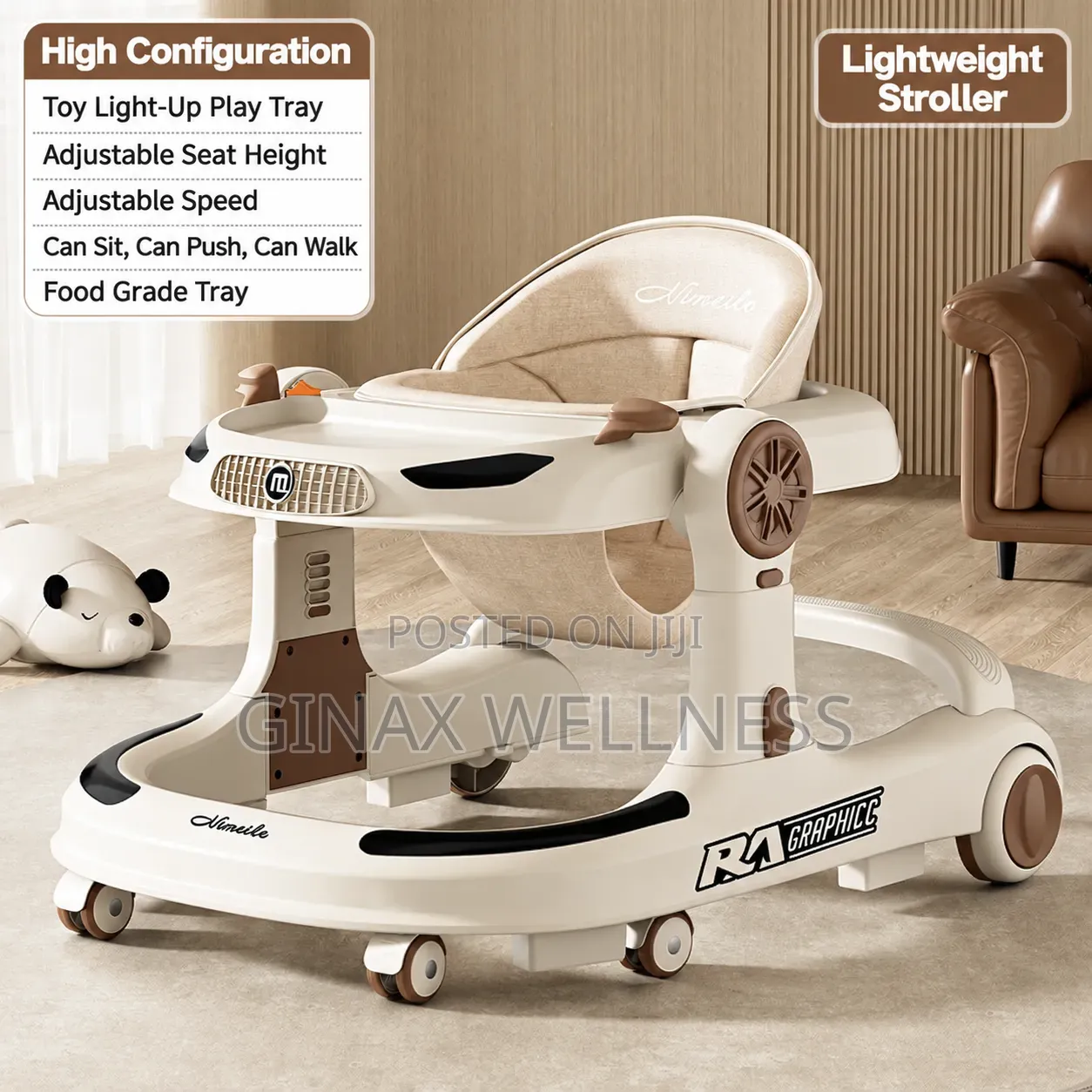 Luxury Baby Walker With Food Tray and Lights
