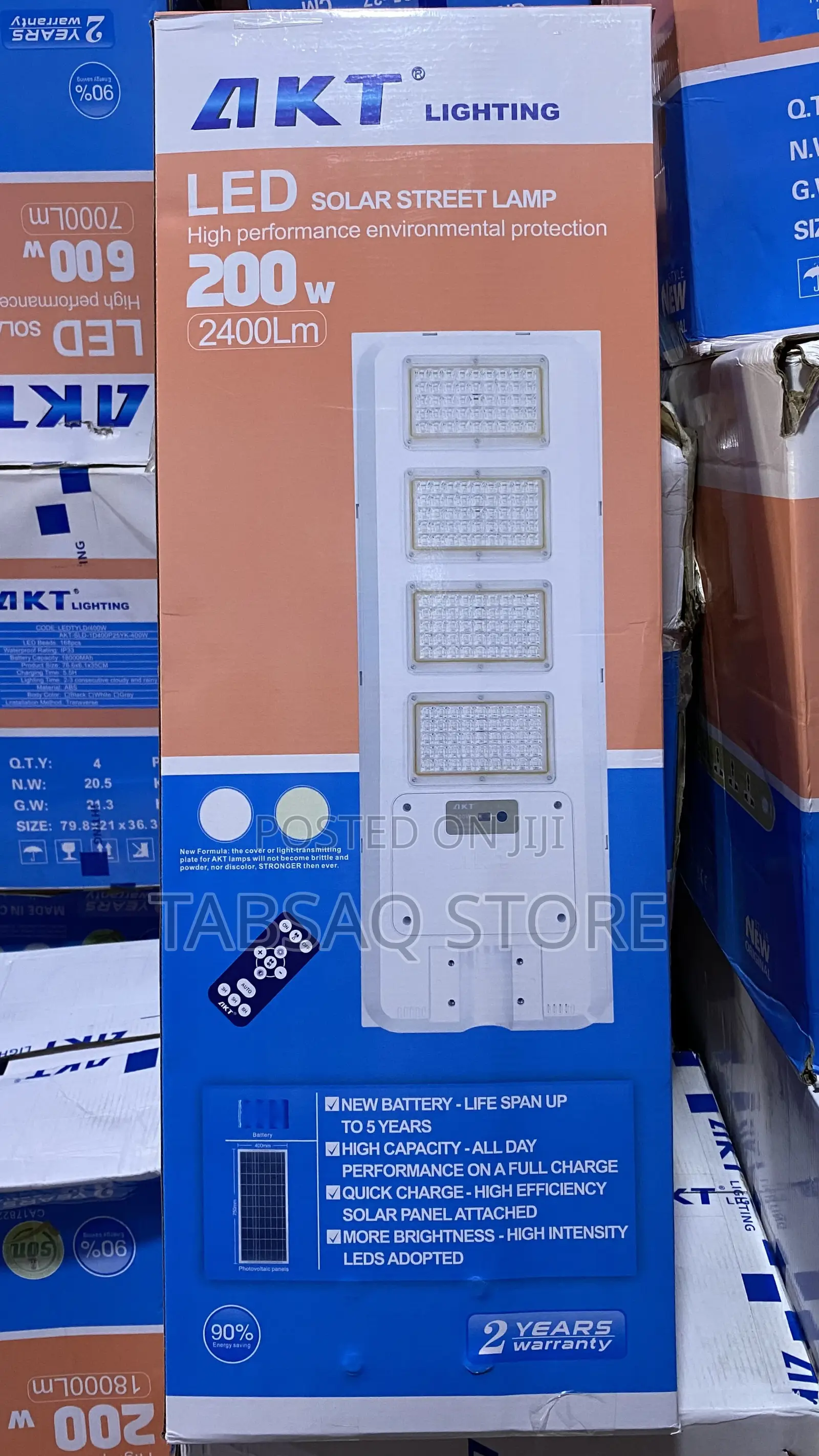 Akt Led Solar Street Light/Lamp | 200w | 2400Lm Warranty: 2 Years