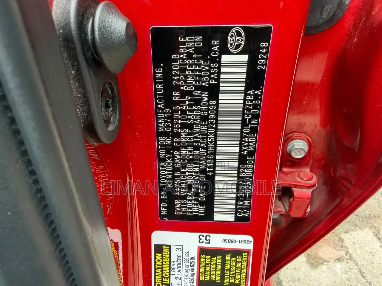 Toyota Camry XSE (2.5L 4cyl 8A) 2019 Red