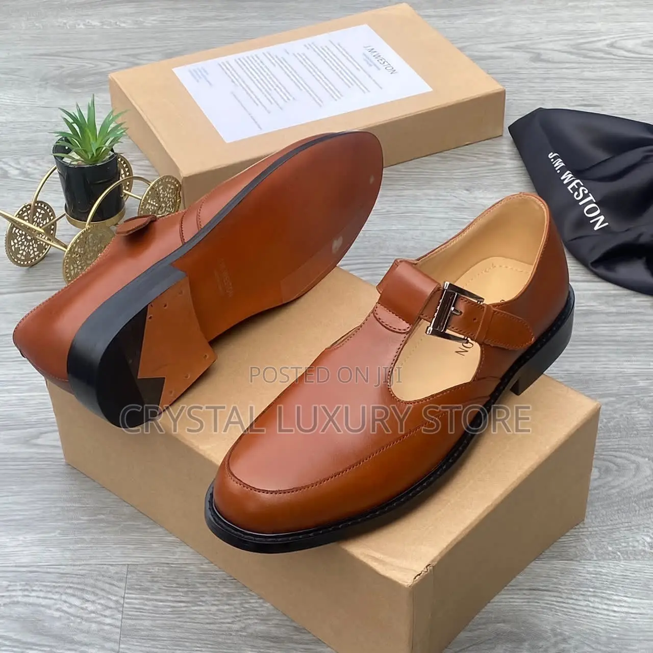 JM WESTON Quality Luxury Men Genuine Leather Sandals