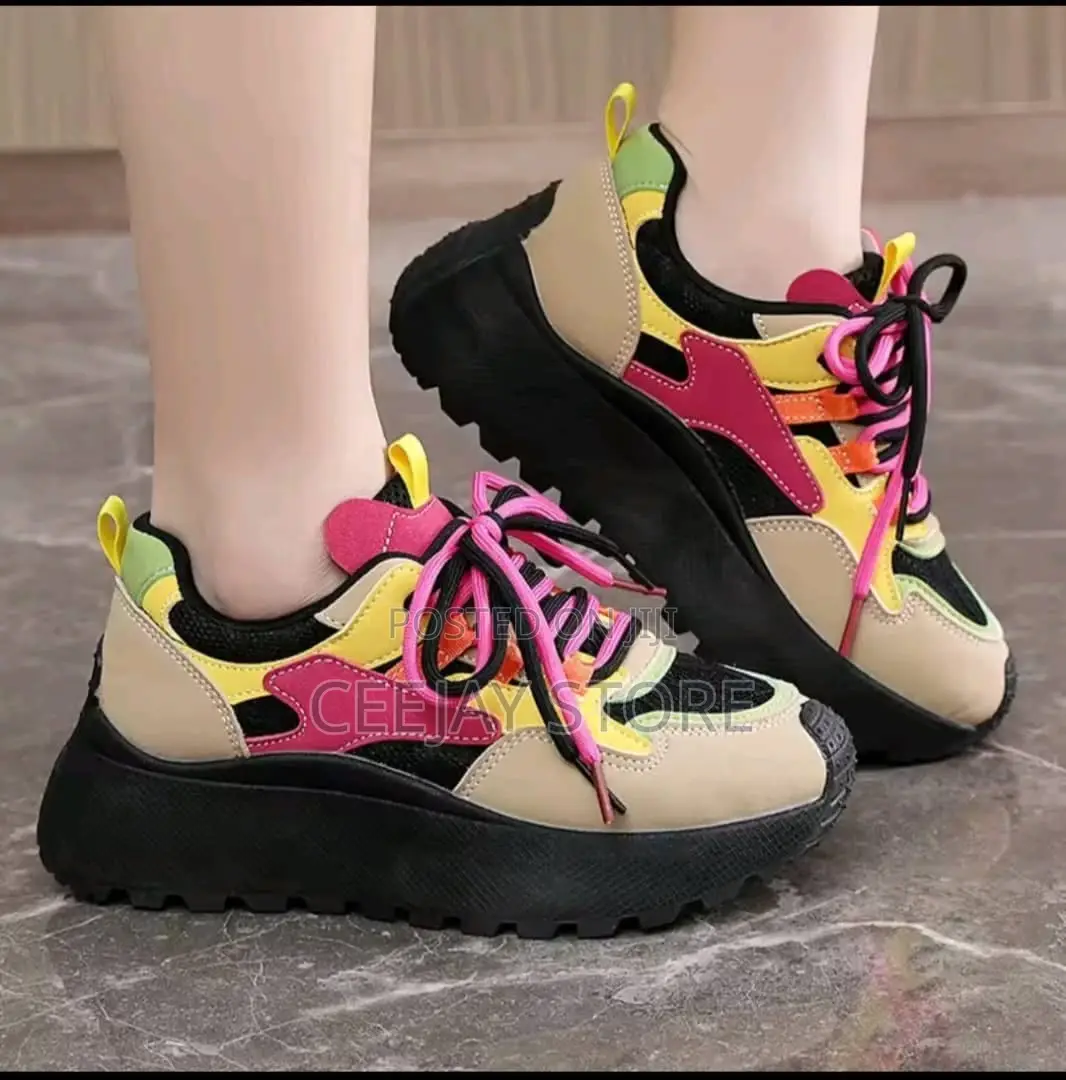 Women's Retro Color-Block Chunky Platform Sneakers