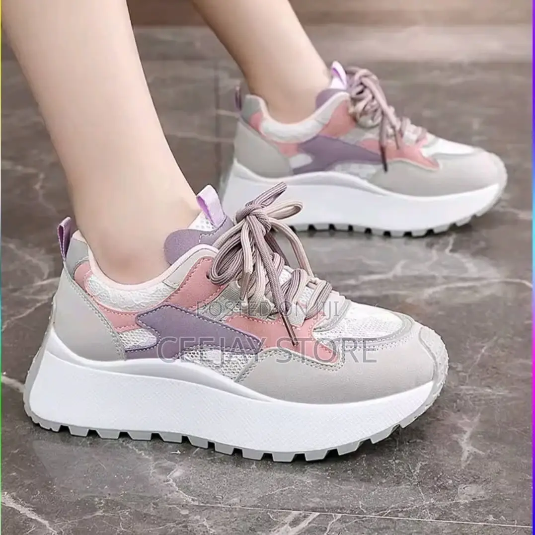 Women's Retro Color-Block Chunky Platform Sneakers