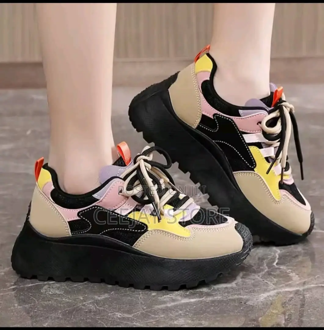 Women's Retro Color-Block Chunky Platform Sneakers