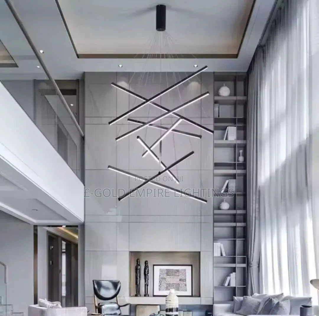 Luxury LED Linear Chandelier – Stylish Hanging Light for Living Room