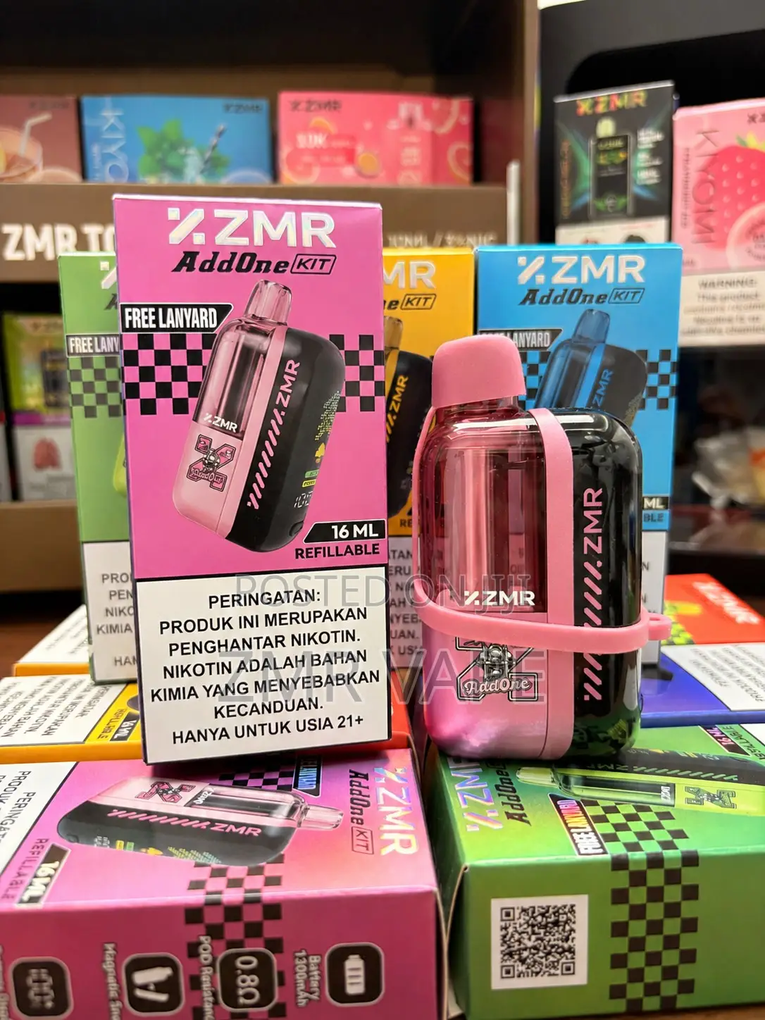 ZMR ADDONE Pink Magnetic Refillable Vape Device – 1300mAh