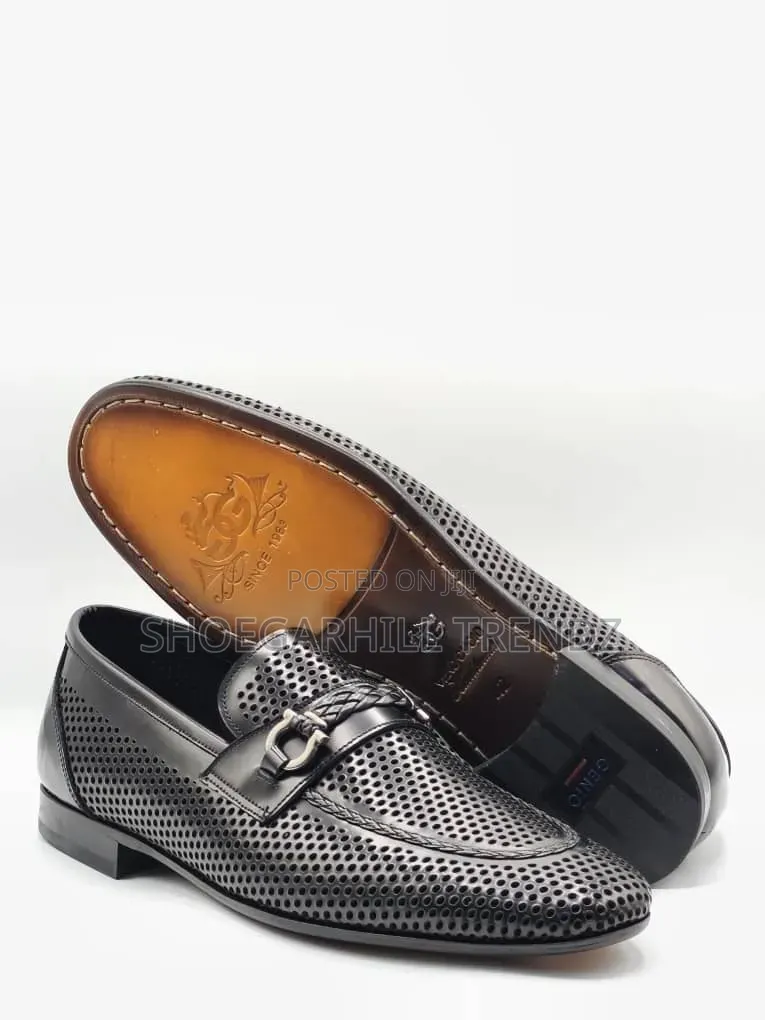 Genio Luxury Leather Perforated Loafers – Premium Quality Men's Shoes