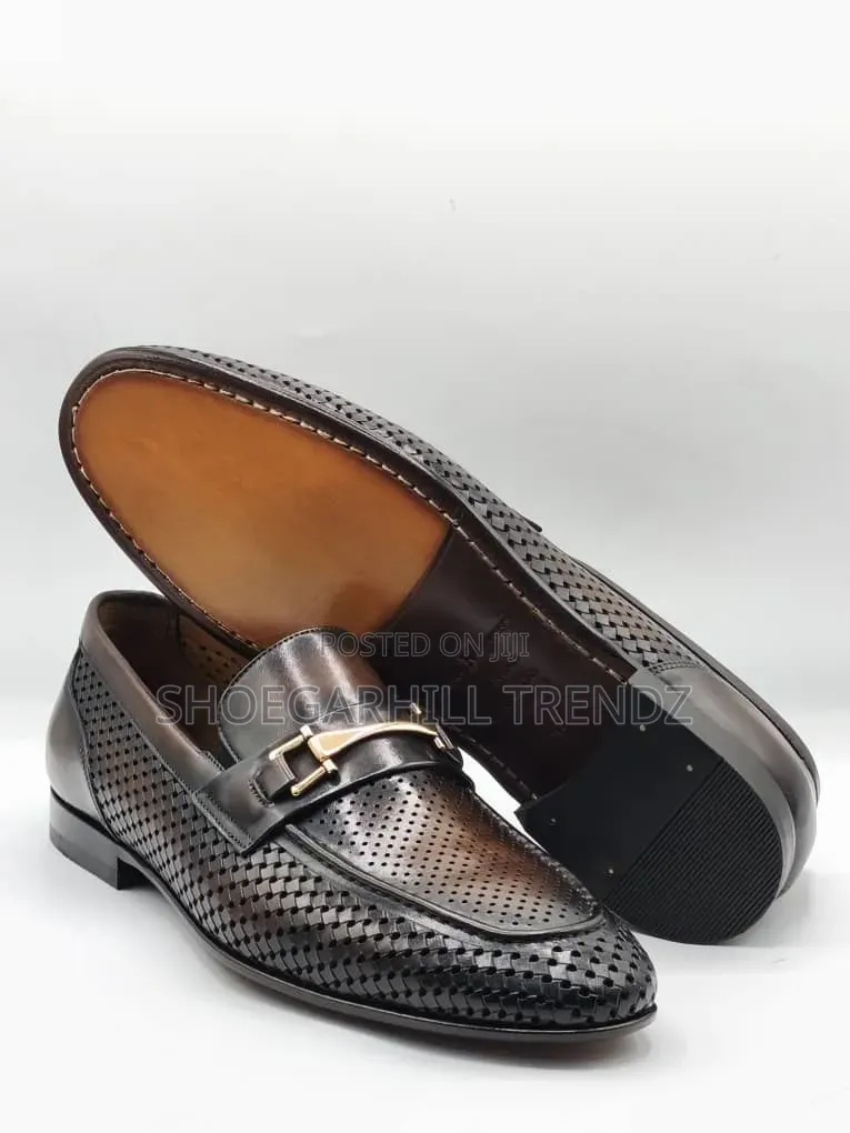 Genio Luxury Leather Perforated Loafers – Premium Quality Men's Shoes