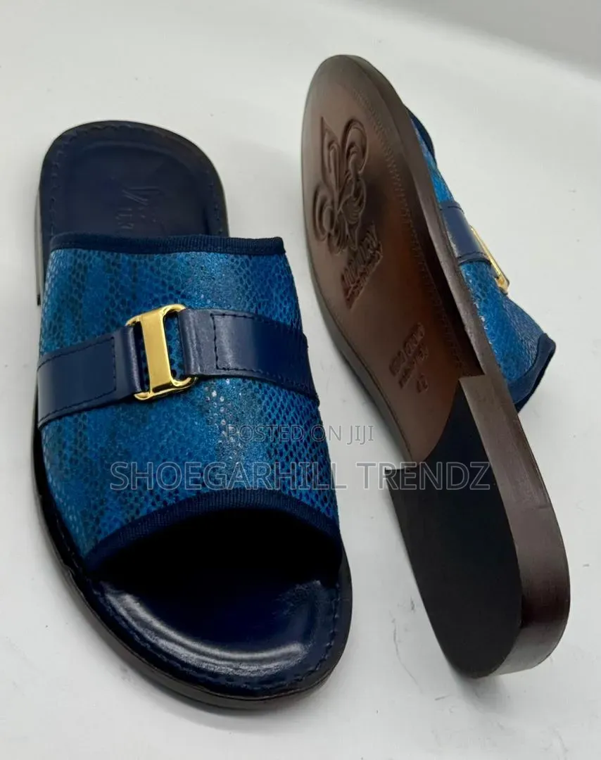 SR Italian Palm Classic Leather Slippers High-Quality