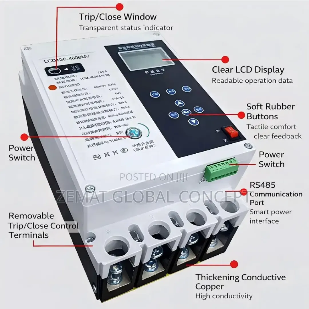 400Amps 4poles Electronic McCb Circuit Breaker Smart Remote Control