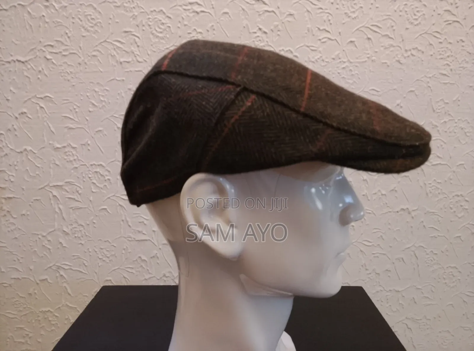 Men Plaid Papas Panama Cap - Brown