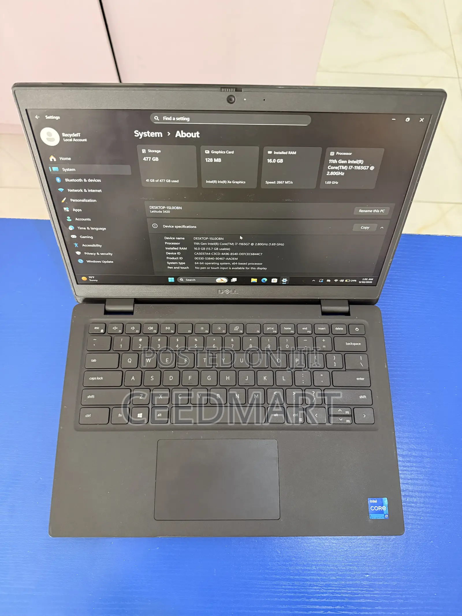 Laptop Dell Inspiron 14 3420 16GB Intel Core i7 SSD 512GB