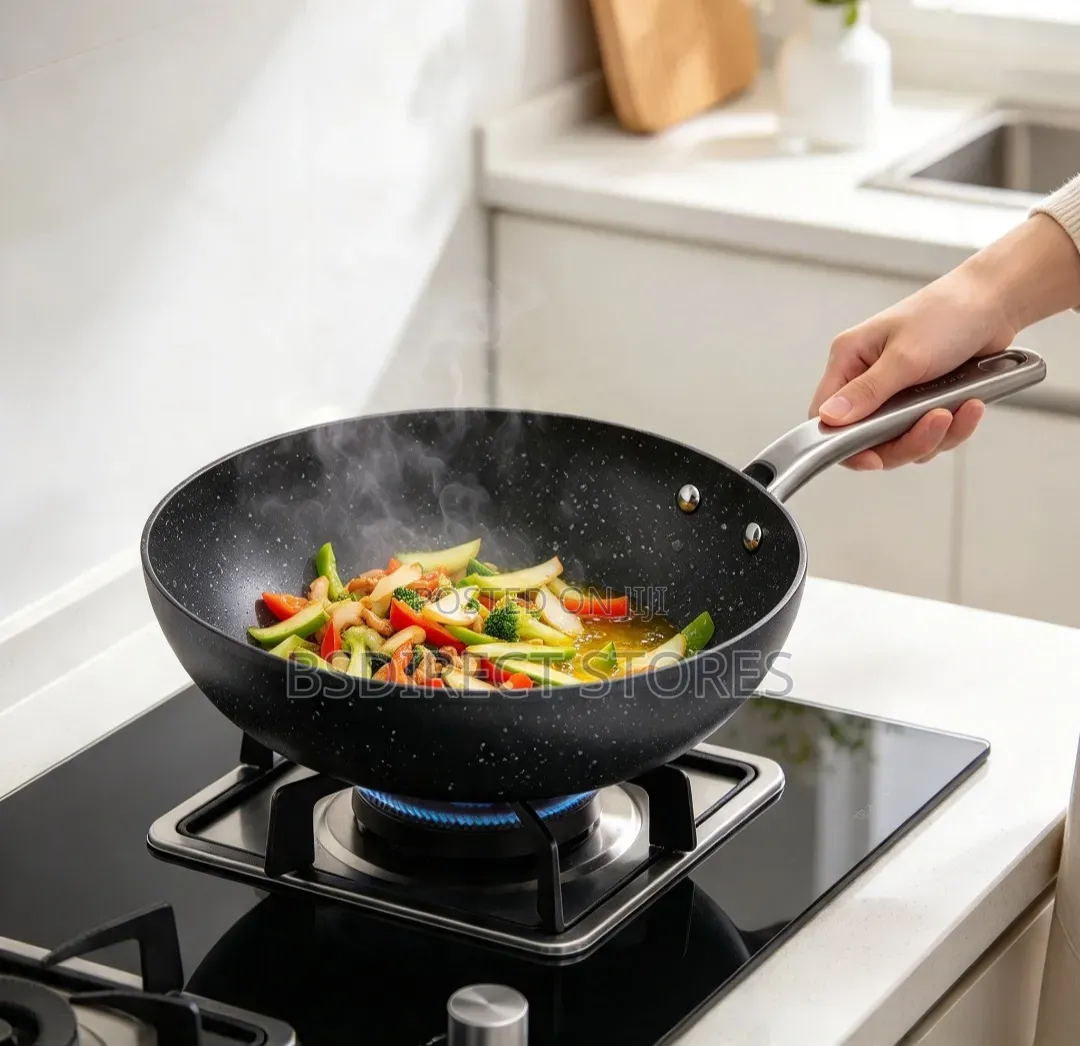 Tefal Titanium Excel Wok Pan, Thermo-Spot Stone Effect, 28cm