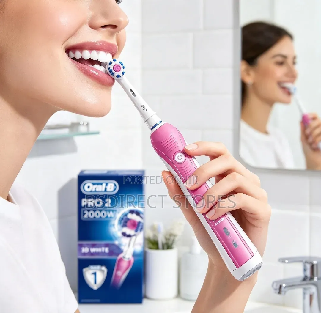 Oral-B 2000W 3D White Electric Rechargeable Toothbrush, Pink