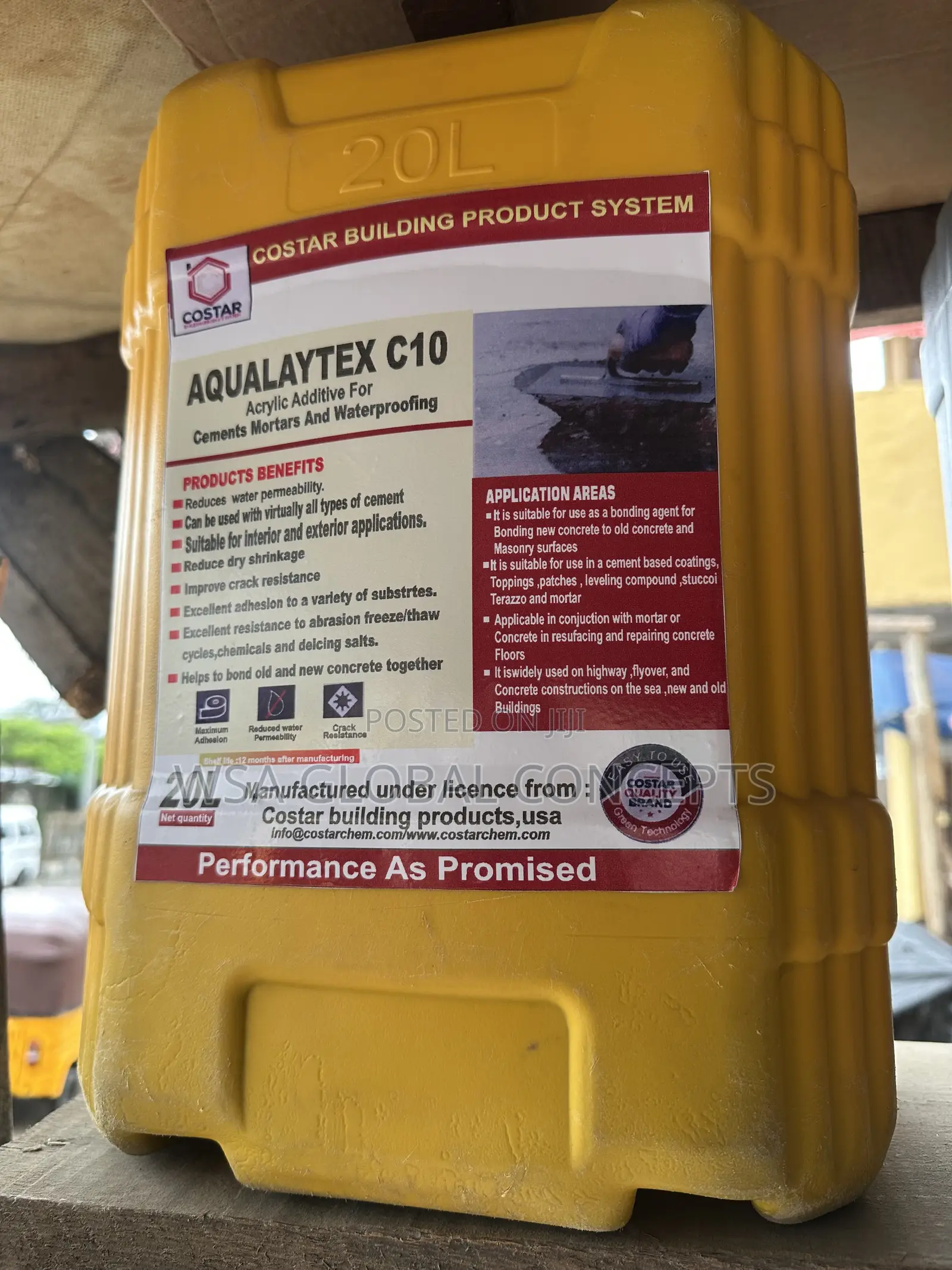 Costaracrylic Additive for Cements Mortars and Waterproofing