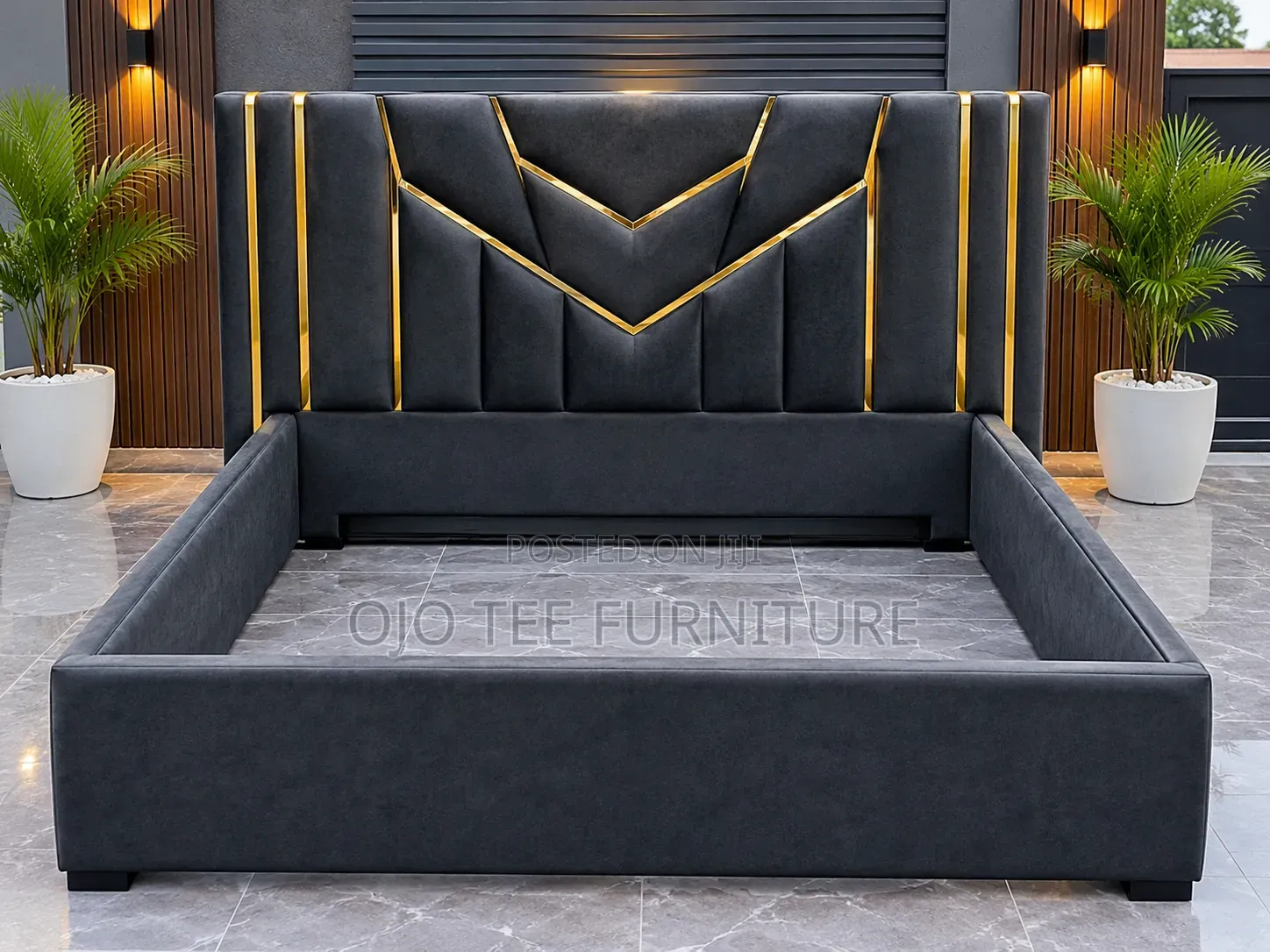 A Well Made 6 by 6 Padded Leather Bed Frame
