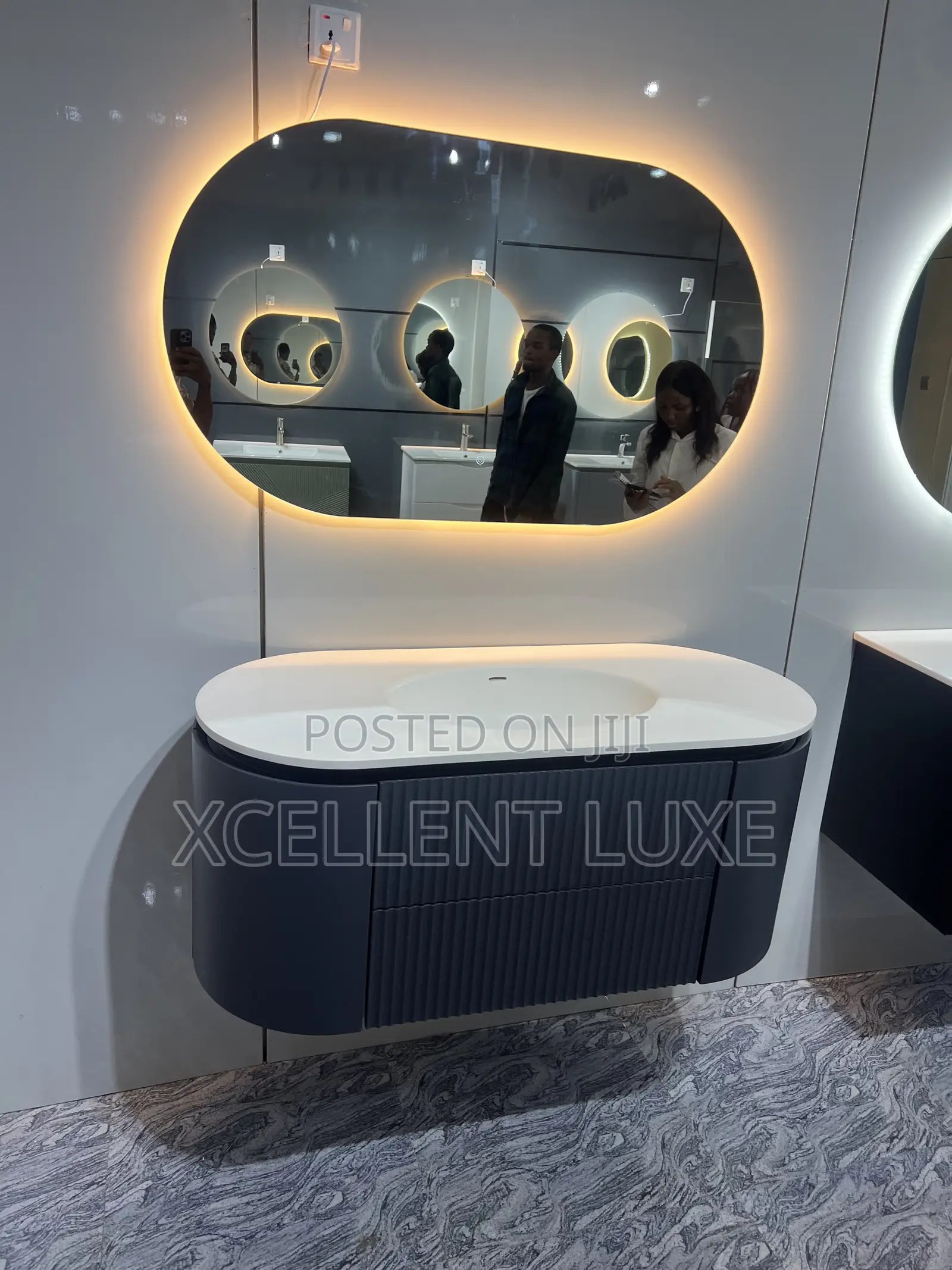 Vanity Cabinet Wash Hand Basin With LED Mirror