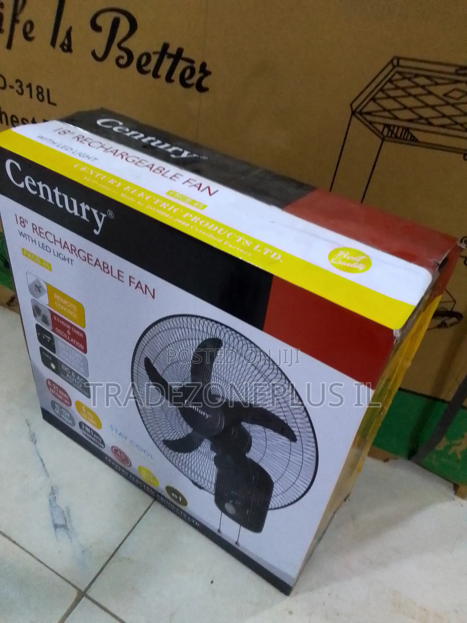 Century Electric Fan With Rechargeable Battery