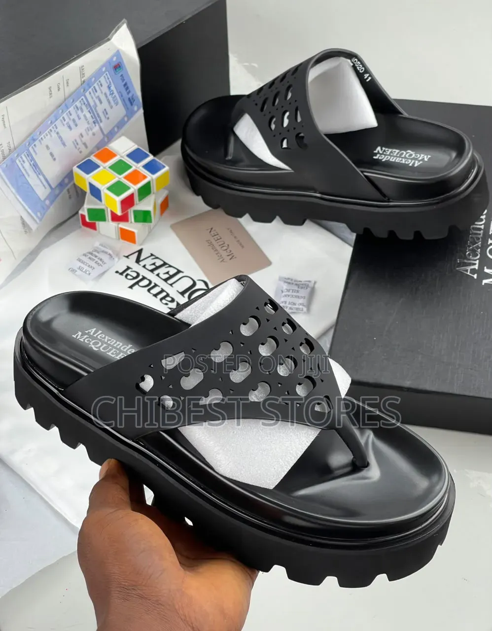 Pure Leather Alexander McQueen Mens Slippers