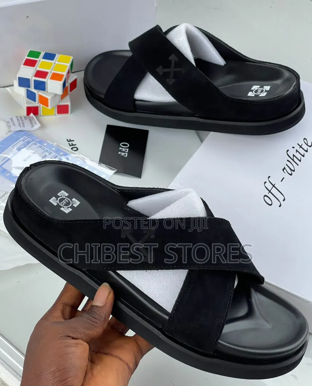 Elegant Off White Original Mens Slippers