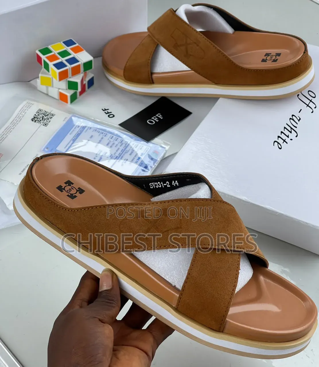 Elegant Off White Original Mens Slippers