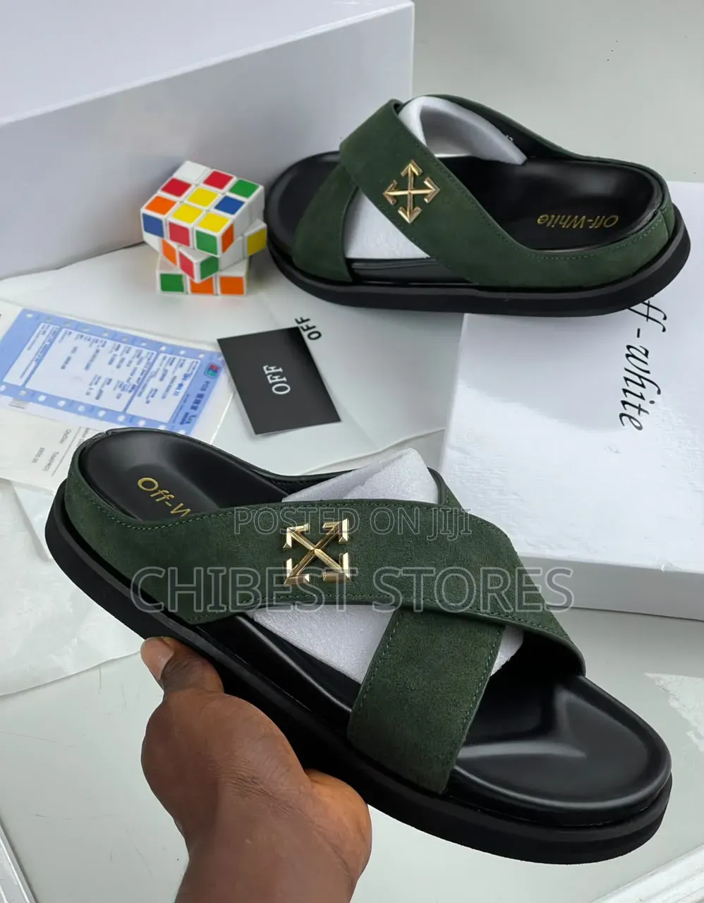 Elegant Off White Original Mens Slippers