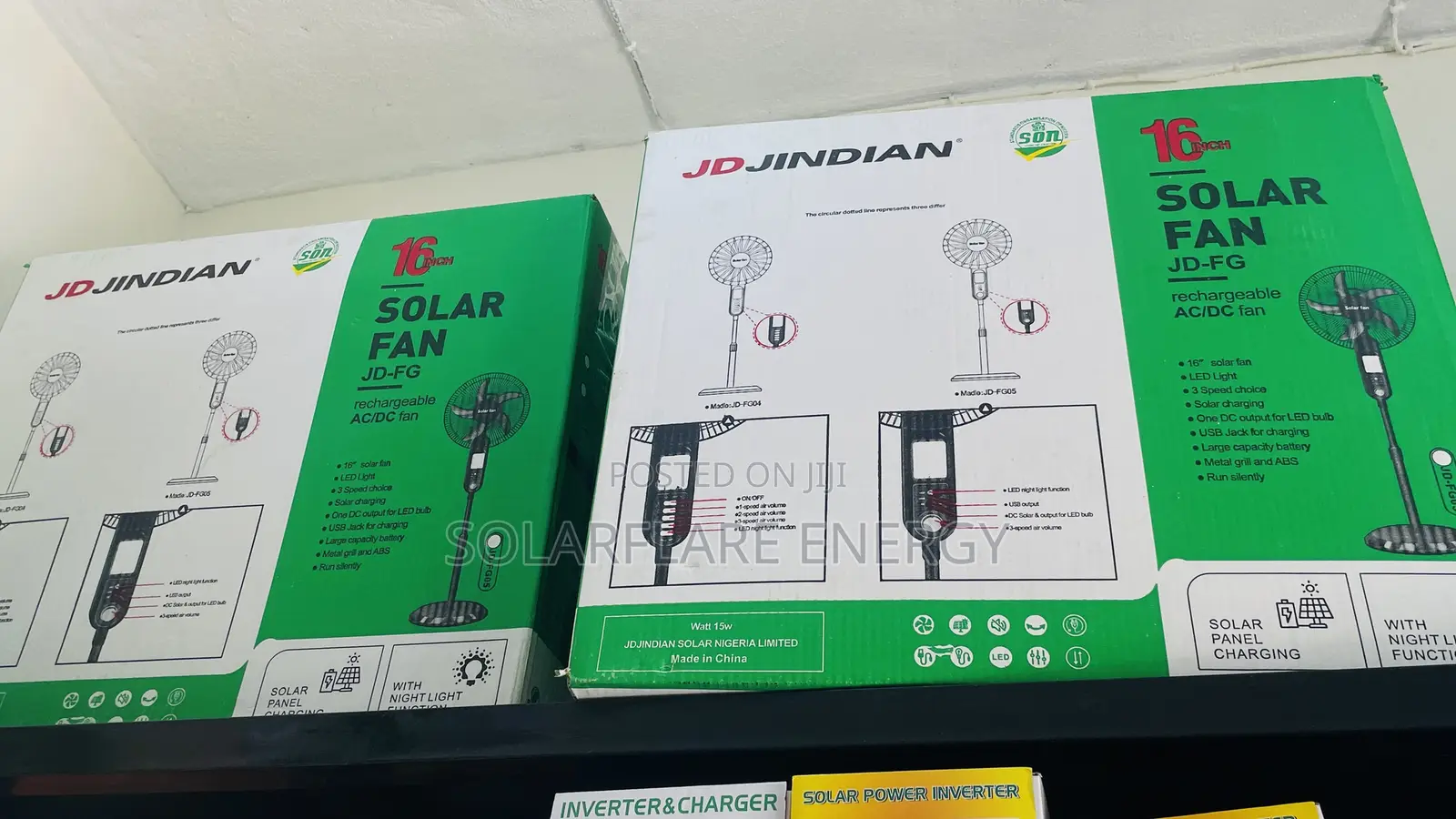 Jd Dindian 16inch Solar Fan