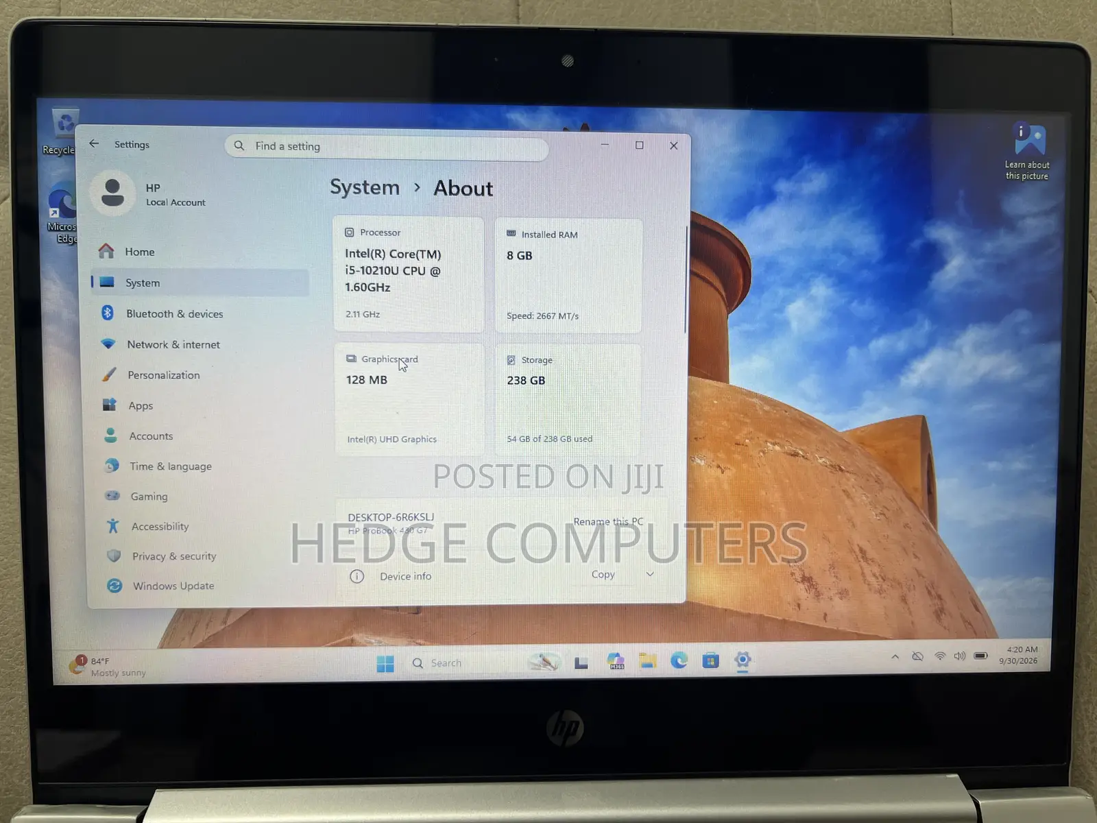 Laptop HP ProBook 430 G7 8GB Intel Core i5 SSD 256GB