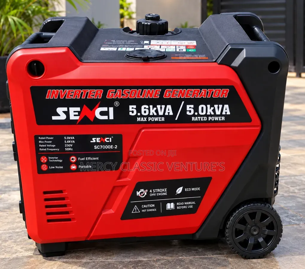 SENCI 5.6kVA Inverter Gasoline Generator – 5.0kVA Rated Power
