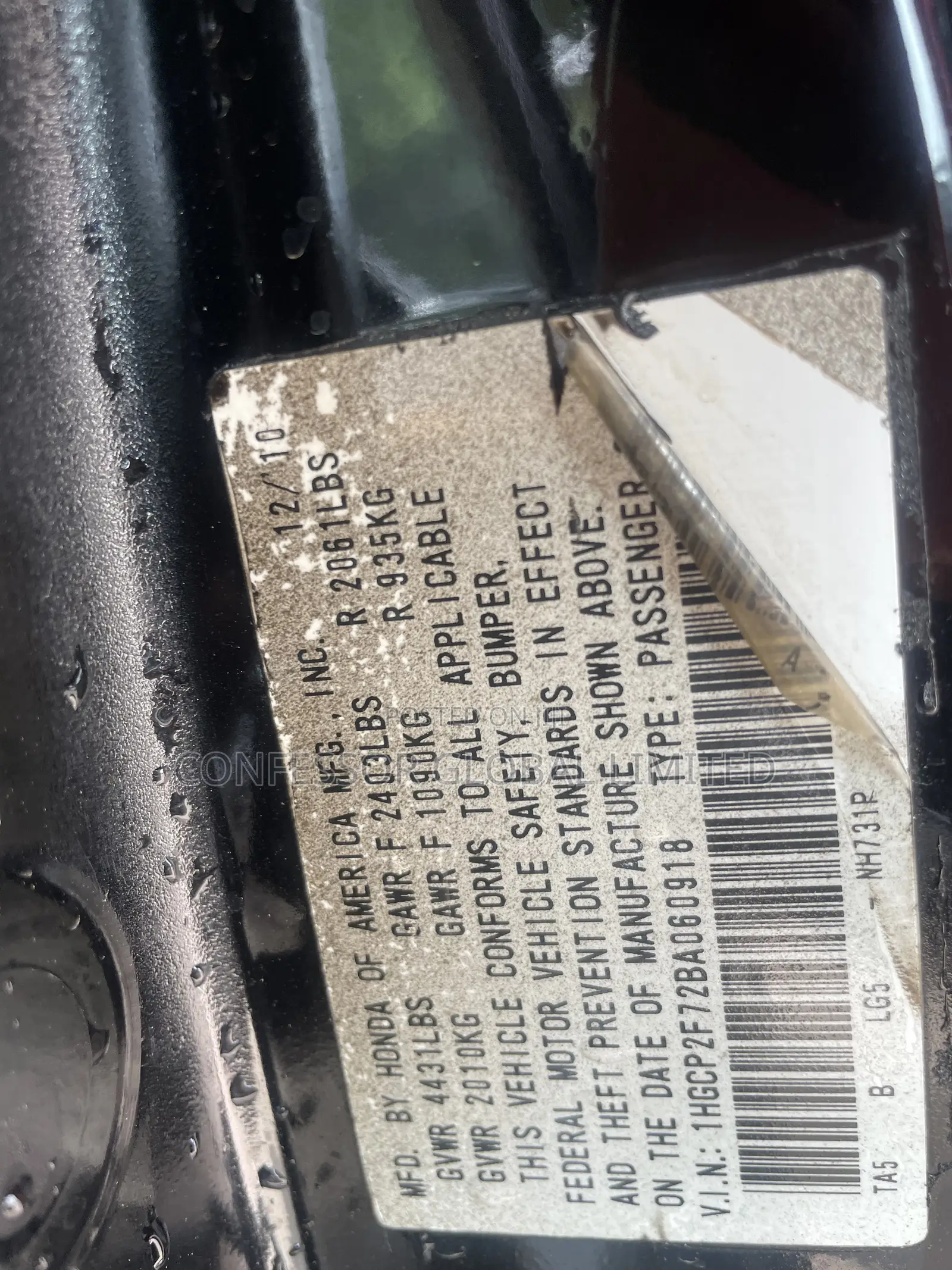 Honda Accord 2011 Black