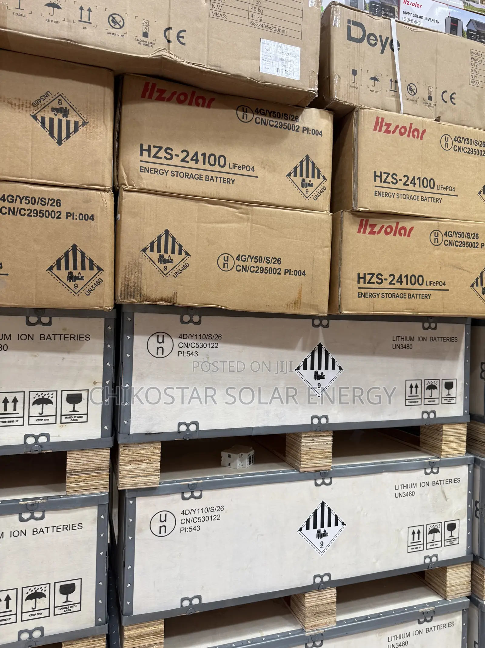Hzsolar 2.56kWh 24V 100Ah LiFePO4 Lithium Battery