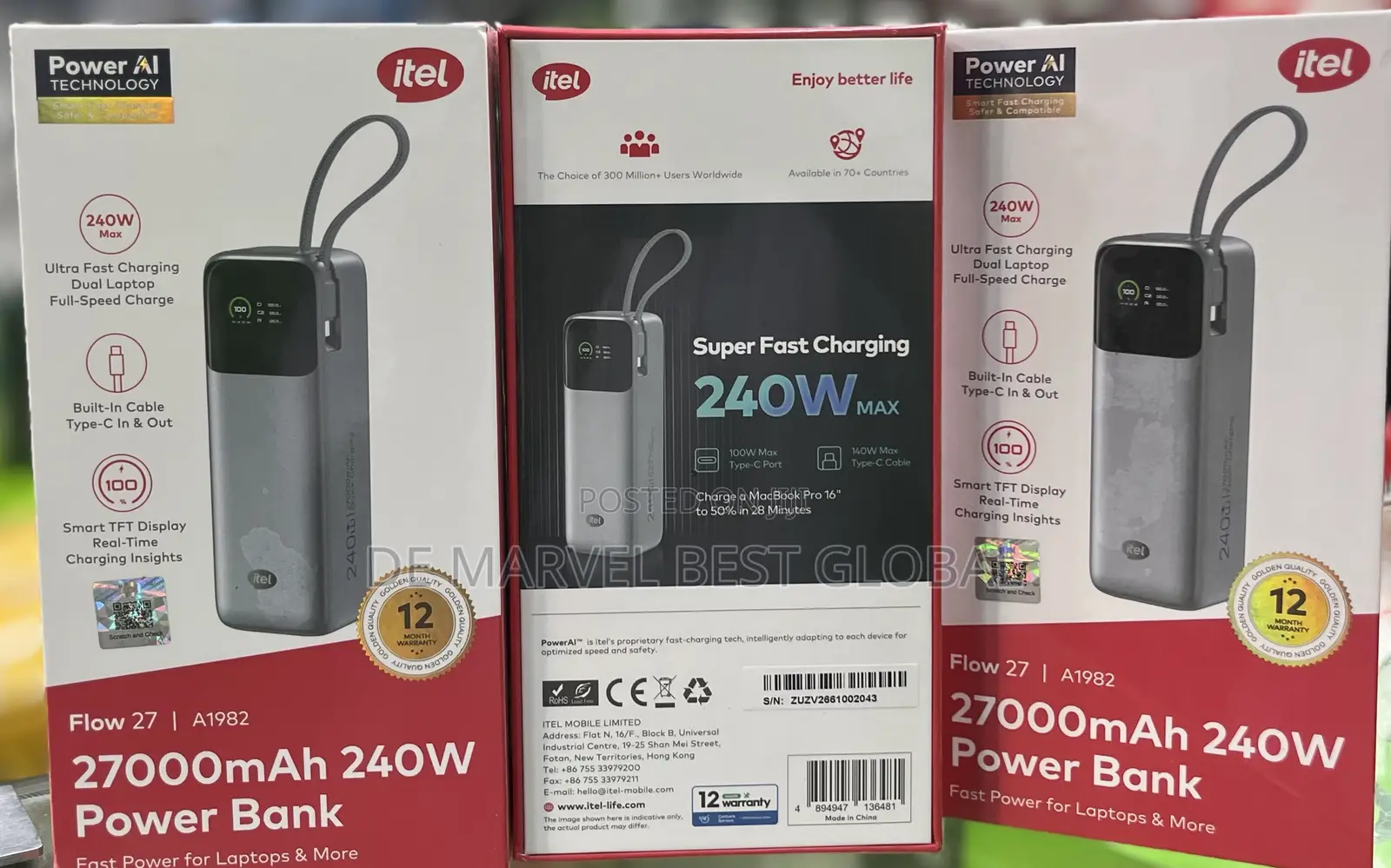 Flow 27 | A1982 27000mAh 240W Fast Power Bank for Laptops More