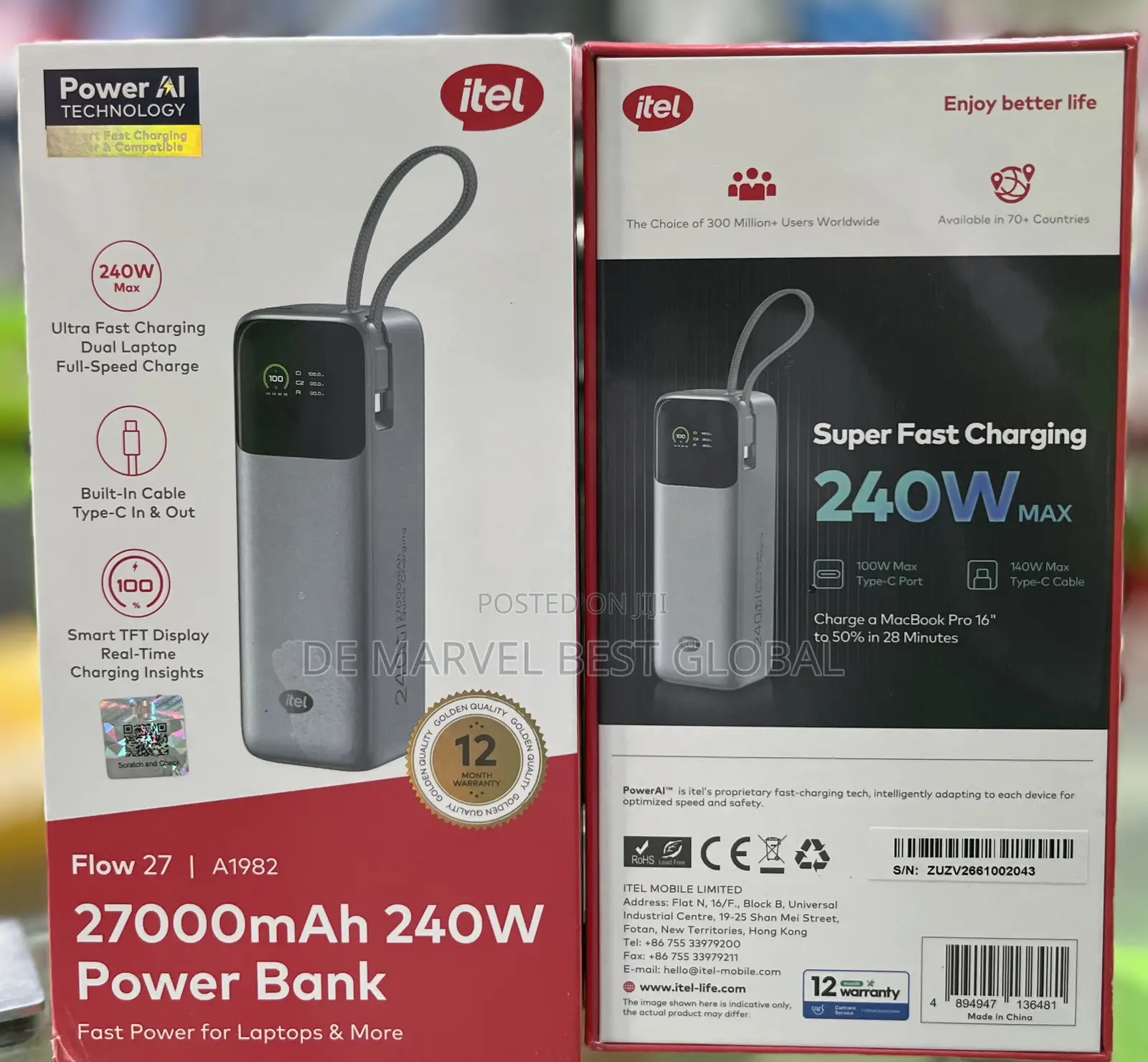 Flow 27 | A1982 27000mAh 240W Fast Power Bank for Laptops More