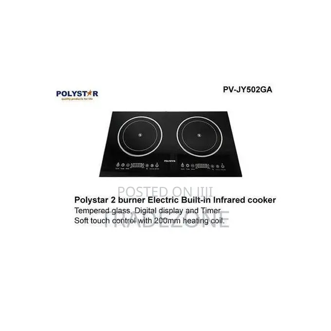 Polystar 2 Burner Electric Built-in Infrared Cooker | PV-JY502GA